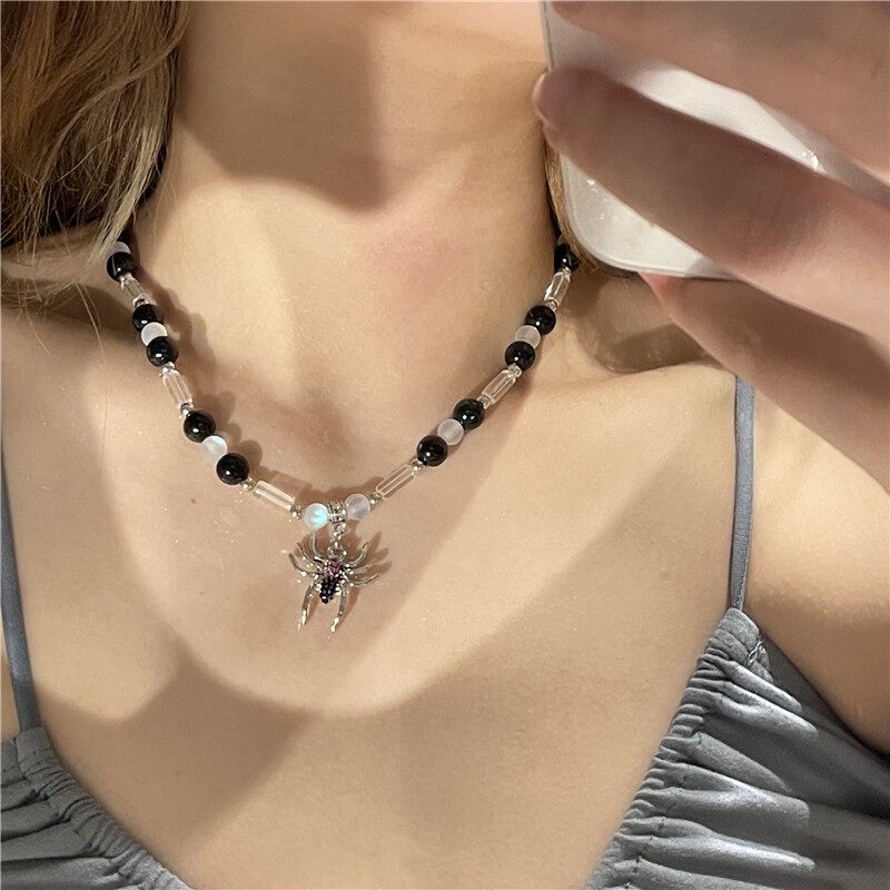 Vòng cổ hợp kim mặt nhện đính đá thời trang cho nam nữ
