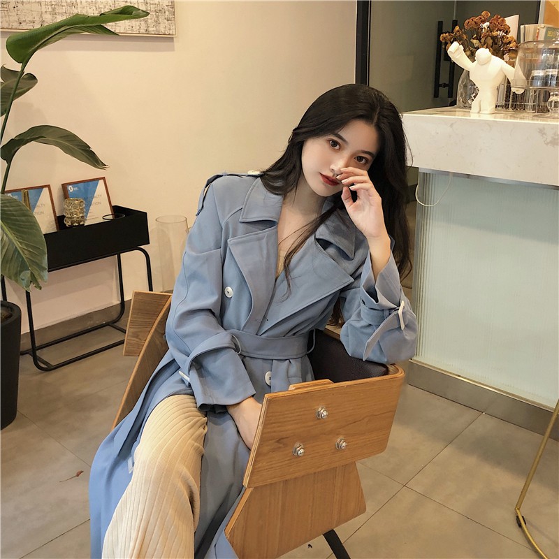 Áo khoác ulzzang măng tô hàn quốc hai màu freesize