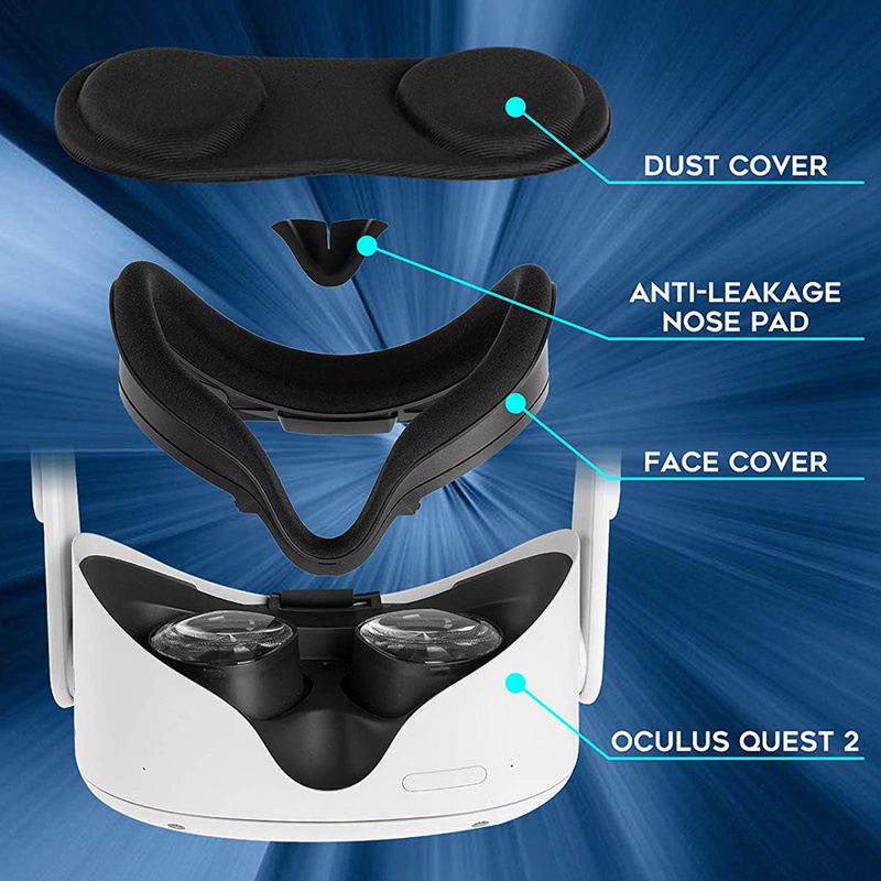 Bộ 2 Dây Đeo Đầu Đệm Mũi Có Thể Điều Chỉnh Và Vỏ Bọc Ống Kính Cho Oculus Quest