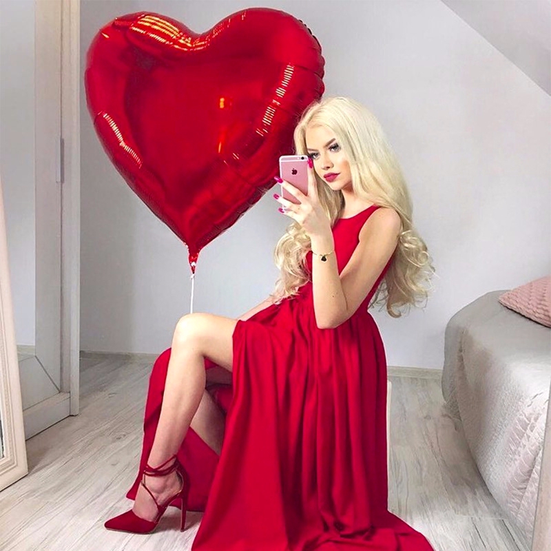 Bong Bóng Nhôm Hình Trái Tim Kích Thước 75cm (32Inch)