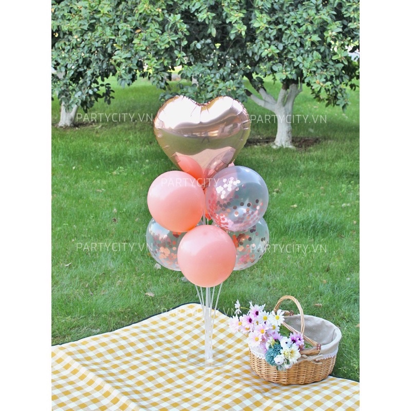 [ Tặng 100 Cánh hoa hồng] Sét bóng trang trí phòng cưới kèm phụ kiện