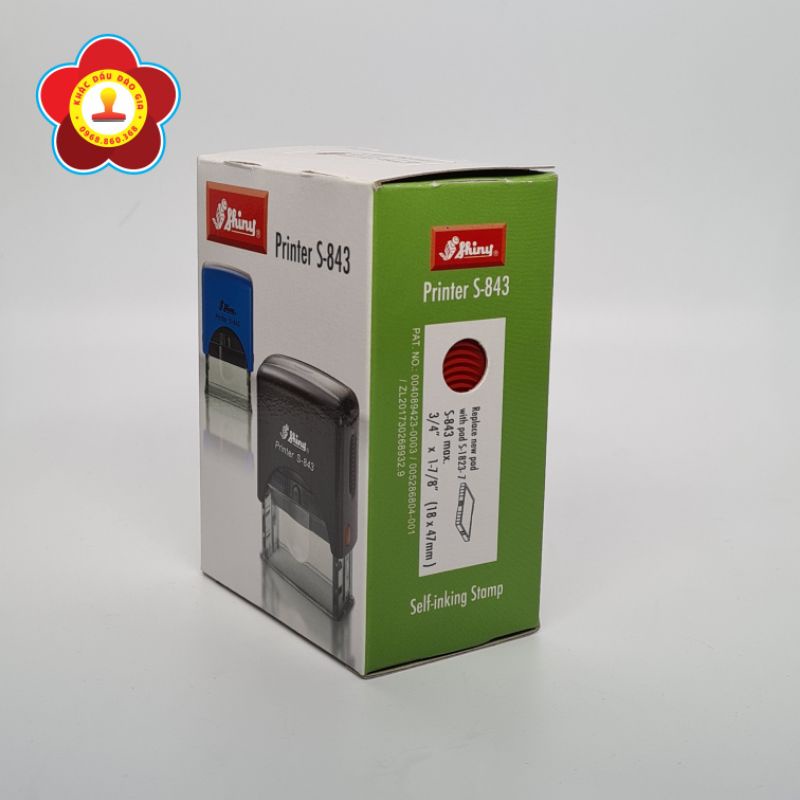 Khắc dấu theo yêu cầu Con dấu Shiny S843 KT 47*18mm. Dấu chức danh, Dấu tên Shop