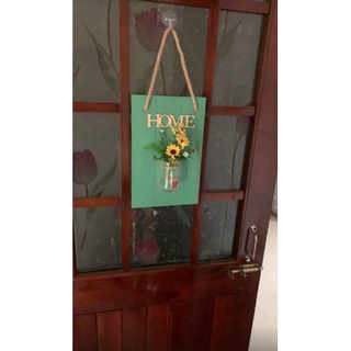Bình treo giá gỗ chữ Home