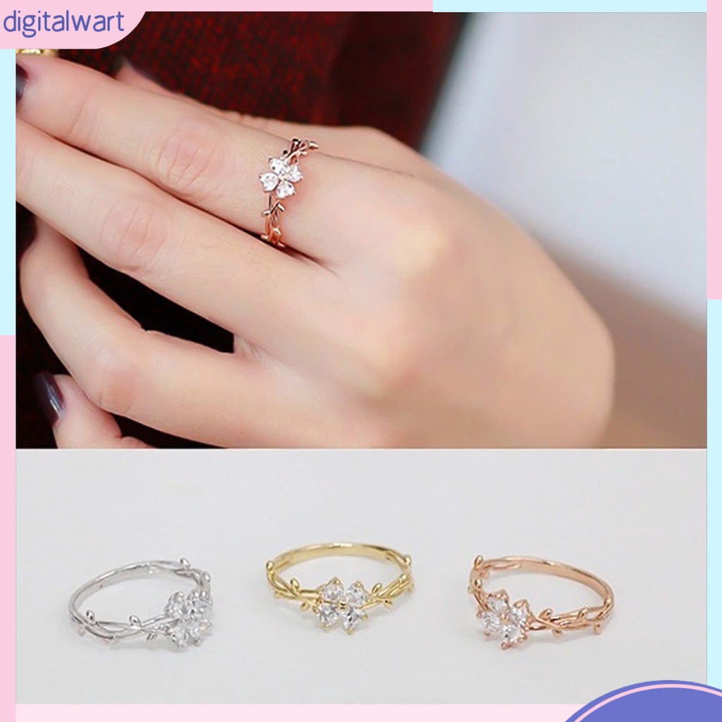 Nhẫn đeo tay kim loại đính đá màu thanh lịch cho nữ