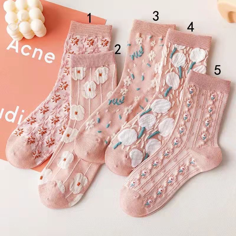 Tất len nữ chủ đề mầu hồng