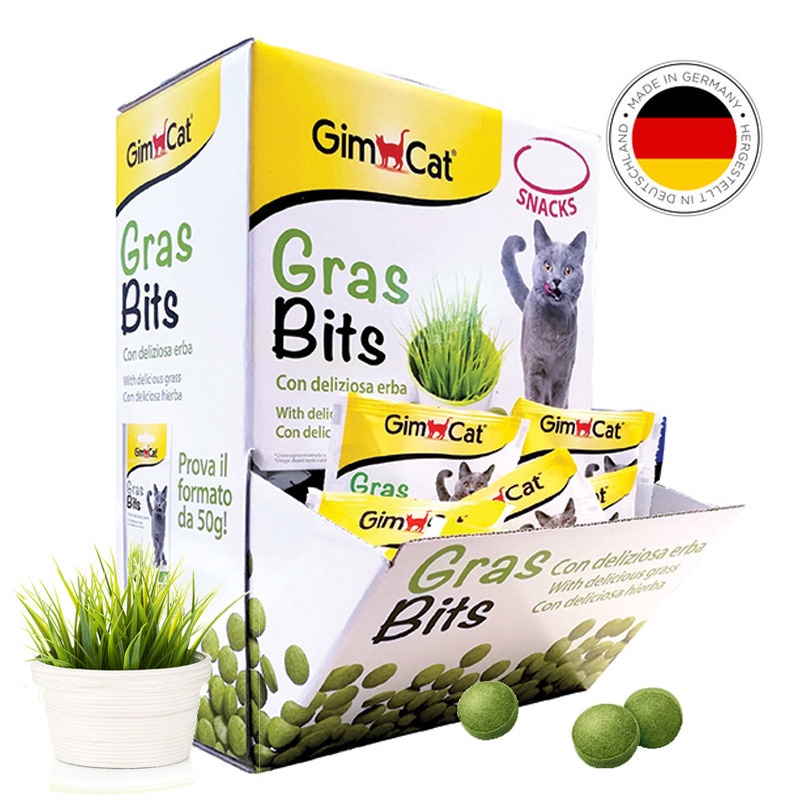 Gimcat GrasBits, Gimcat cỏ cho mèo tốt cho tiêu hóa nhập Đức (140gr)