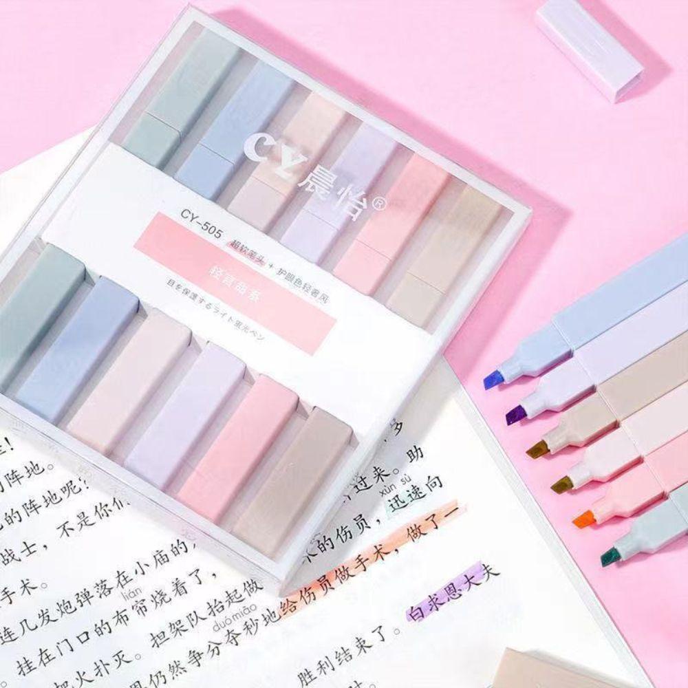 Set 6 Bút Đánh Dấu Bảo Vệ Mắt Dành Cho Học Sinh / Văn Phòng