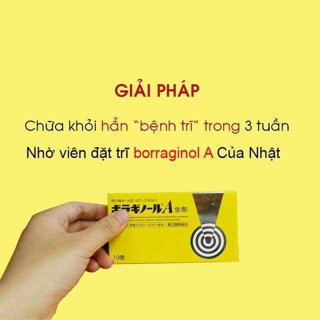 VIÊN ĐẶT TRĨ BORRAGINOL SUPPOSITORIES CHỮ A/M NHẬT BẢN