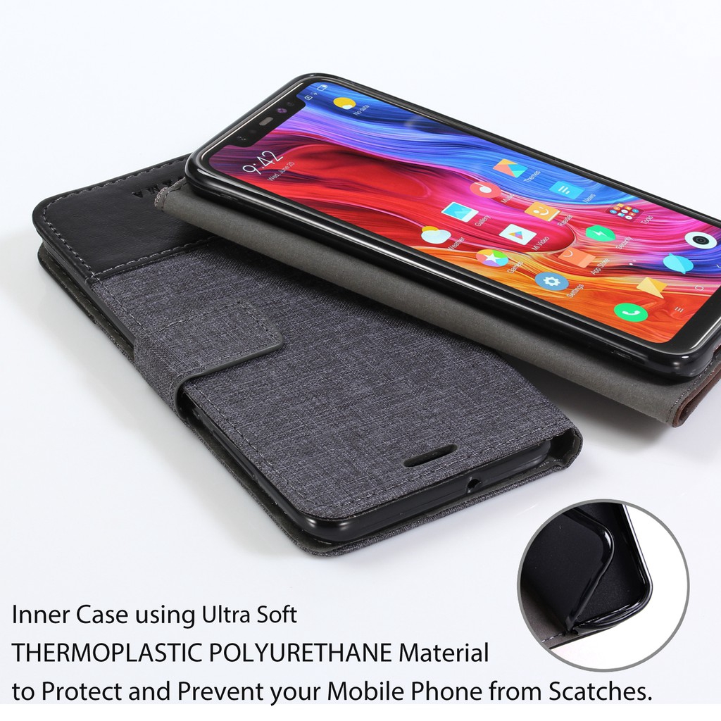 Bao Da Điện Thoại Bằng Pu Có Ngăn Đựng Thẻ Thời Trang Cho Xiaomi Mi 8 / 8 Se / 8 Lite / Pocophone F1