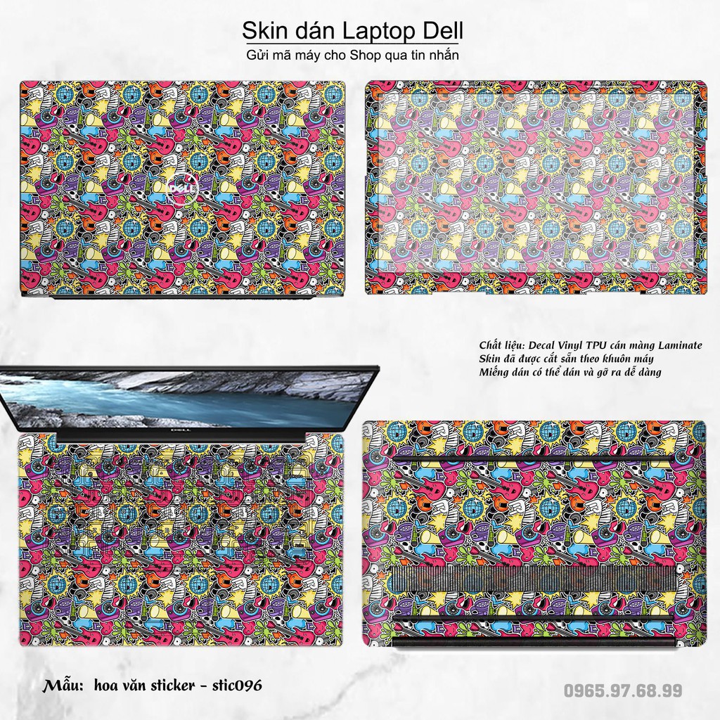 Skin dán Laptop Dell in hình Hoa văn sticker _nhiều mẫu 16 (inbox mã máy cho Shop)