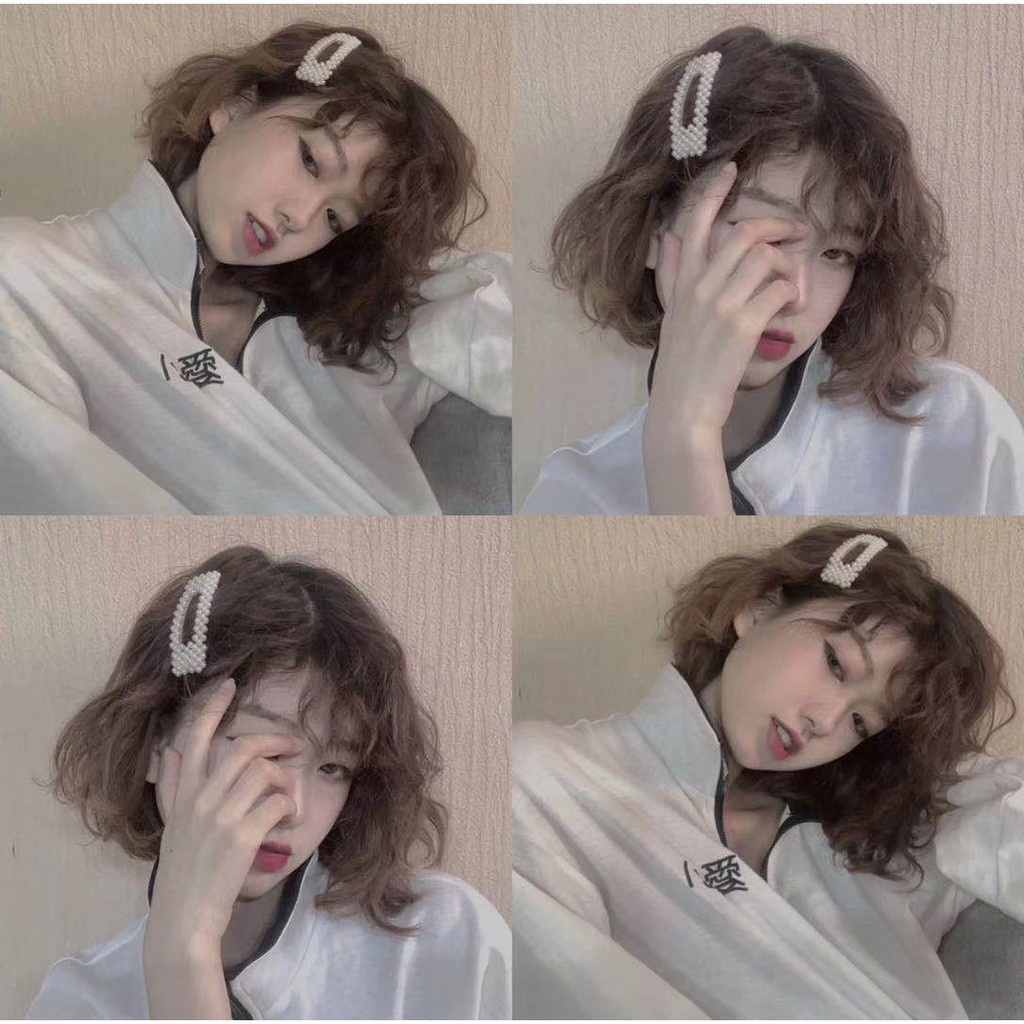 Kẹp tóc đính ngọc trai nhân tạo thiết kế thời trang dành cho nữ