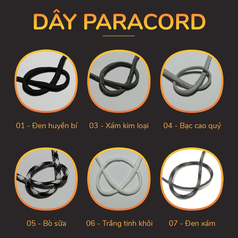 DÂY PARACORD (8K/mét) 01 - 06