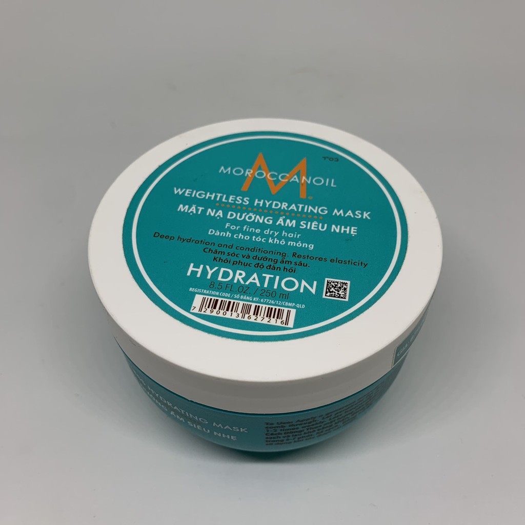 Mặt nạ dưỡng ẩm siêu nhẹ Moroccanoil Weightless Hydration Mask 250ml ( vành trắng) - New 2021