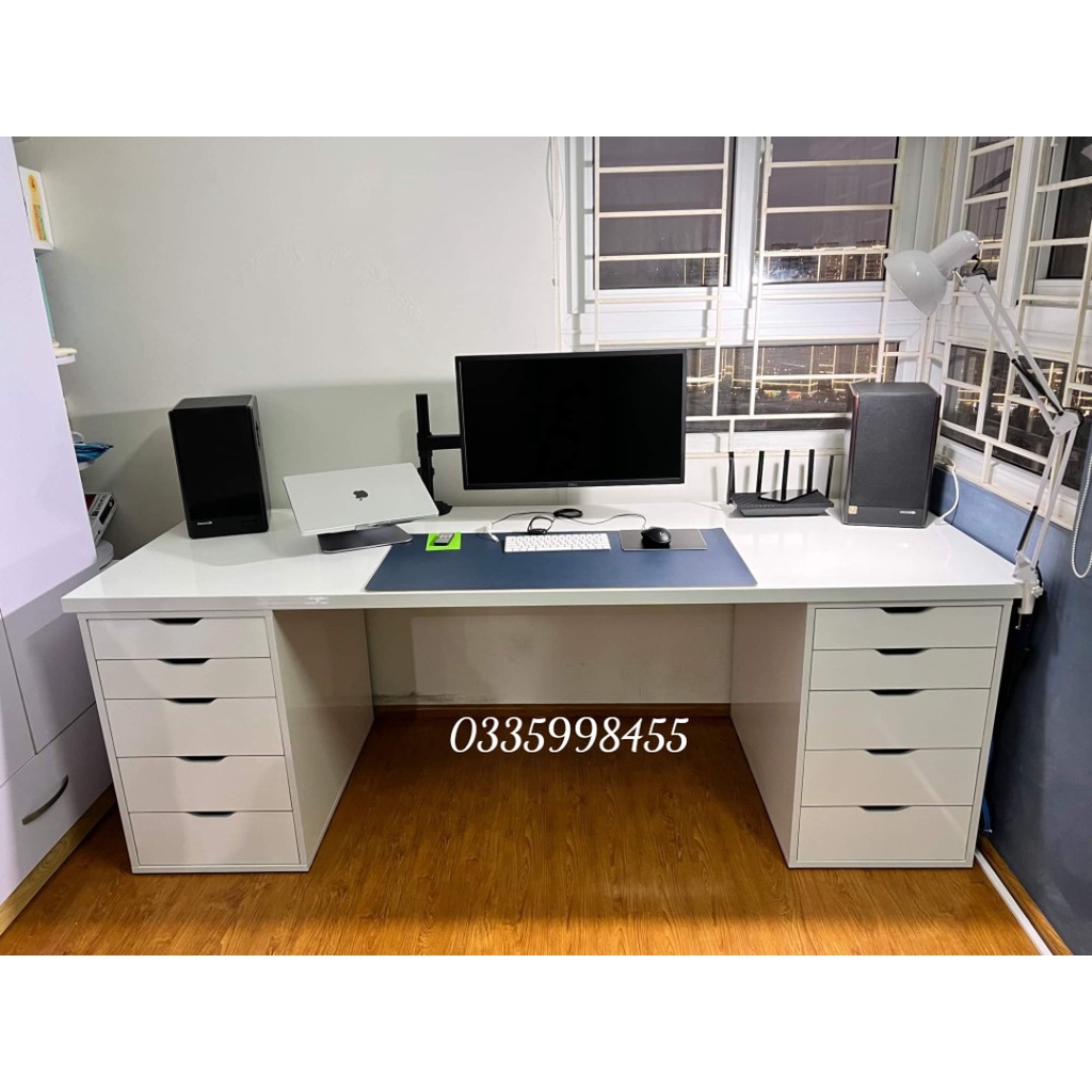 Bàn Ikea 2 hộc tủ size rộng 70cm IKEADESK.VN