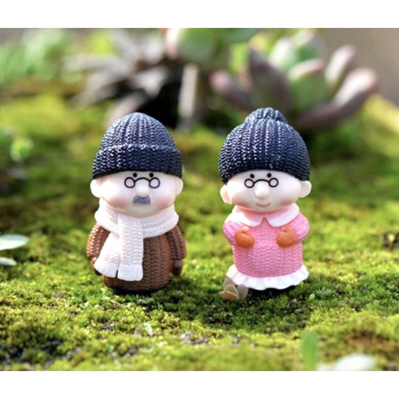 Tiểu Cảnh Ông Bà Già Mùa Đông | Phụ Kiện Trang Trí Tiểu Cảnh Terarium, Sen Đá