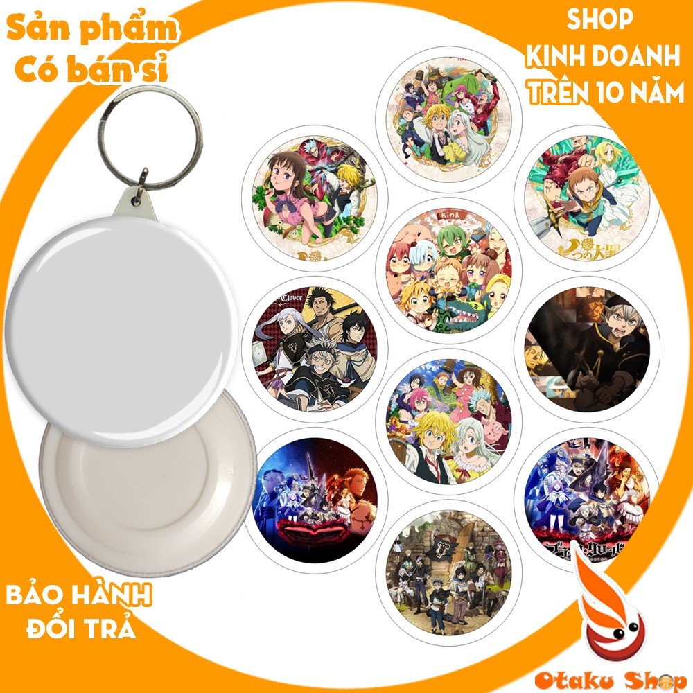 20/640 M&gt; Huy hiệu móc khóa Anime Thế giới Black Clover, Hiệp Sĩ Khiên Tate yuusha,Arifureta Thất Đại Tội Nanatsu Taizai