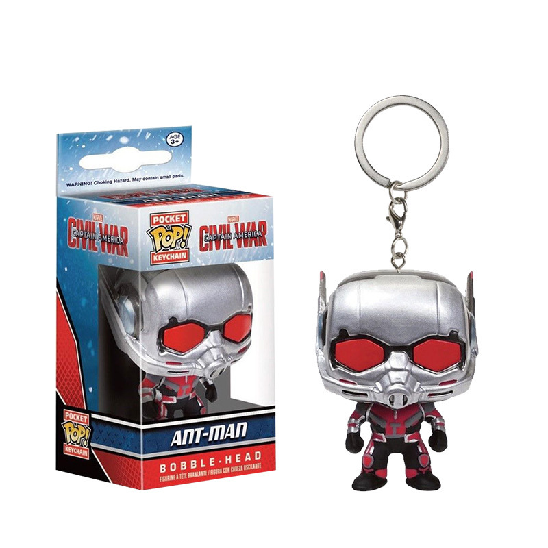 Funko Pop Avengers DC Hero Captain America Iron Man Thanos Keychain Pendant Car Keychain Movie Game Animation Peripheral