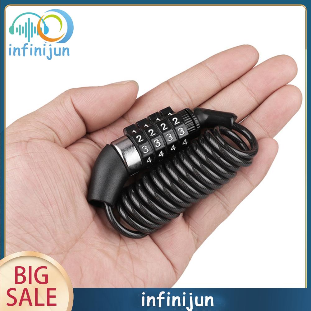 Ổ Khóa Nón Bảo Hiểm 4 Chữ Số Kèm Dây Thép Chuyên Dụng Cho Xe Đạp