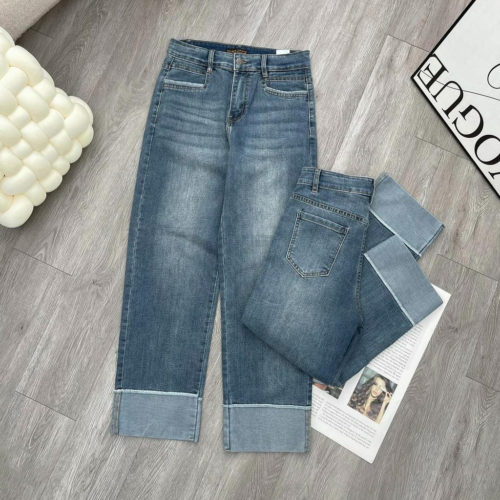 Quần jean bigsize Nữ Tú Mỡ Quần jean Bigsize Thiết Kế trẻ trung Quần jean xắn gấu Đủ size 55-85KG QJ0030