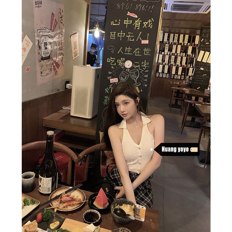 Áo Hai Dây Cài Nút Thiết Kế Mới Thời Trang Mùa Xuân Theo Phong Cách Hàn Quốc Cho Nữ