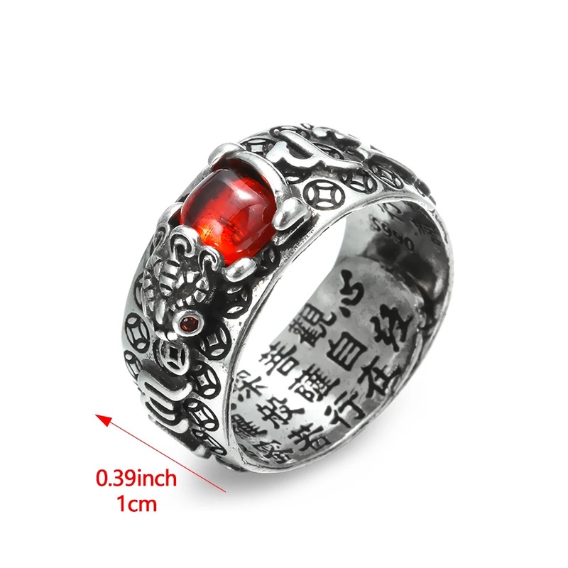 Nhẫn phong thủy kiểu hở có thể điều chỉnh thời trang thanh lịch cho nam nữ