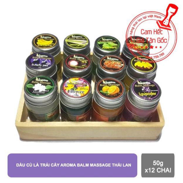 Combo 12 chai Dầu cù là trái cây Aroma Balm Massage thái lan 50g (T.MART)