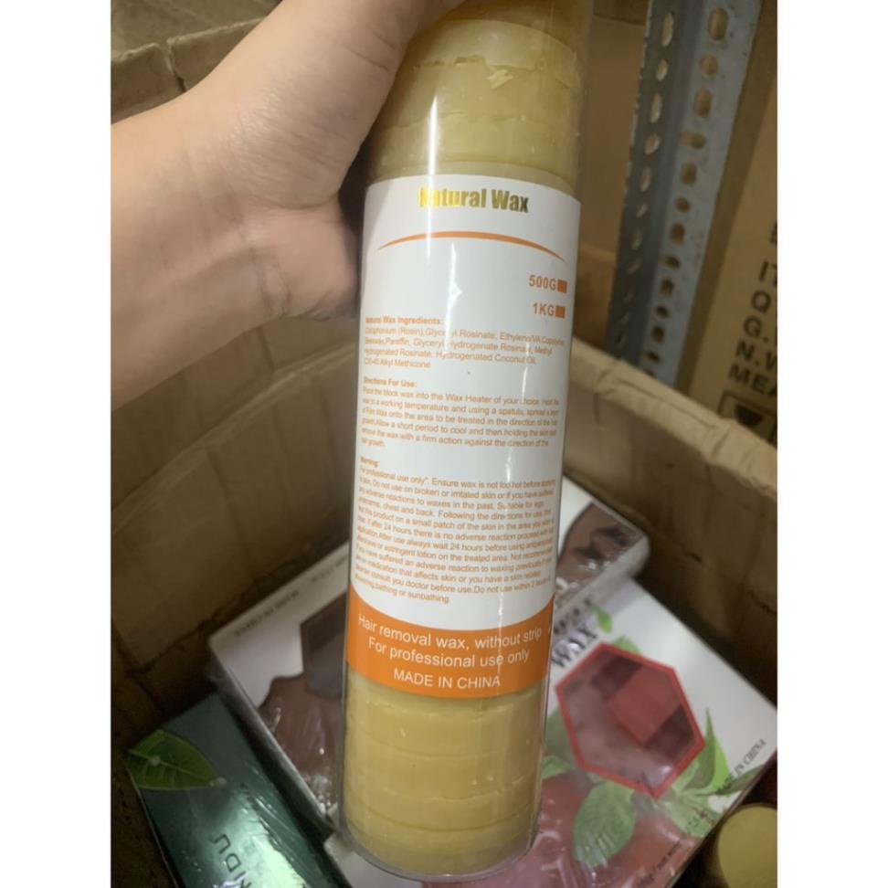 (500g) Sáp wax lông dạng khoanh chuyên dụng tẩy lông toàn thân, bikini, tay chân có chia từng cục wax lông tiện lợi