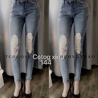 Quần jean nữ rách gối co giãn tốt
