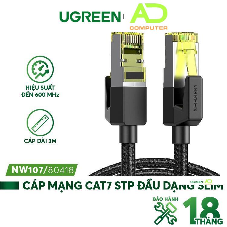 Cáp mạng 2 đầu đúc bọc hợp kim Cat 7 UTP UGREEN NW107 NW149