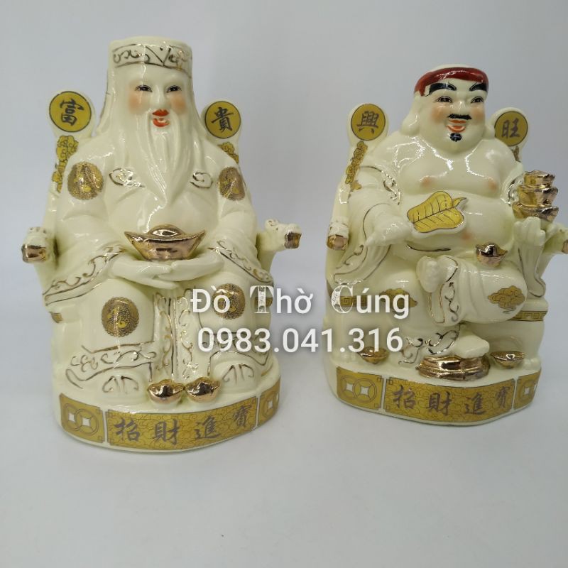 Ông tài ông địa vắt chân màu vàng ngà