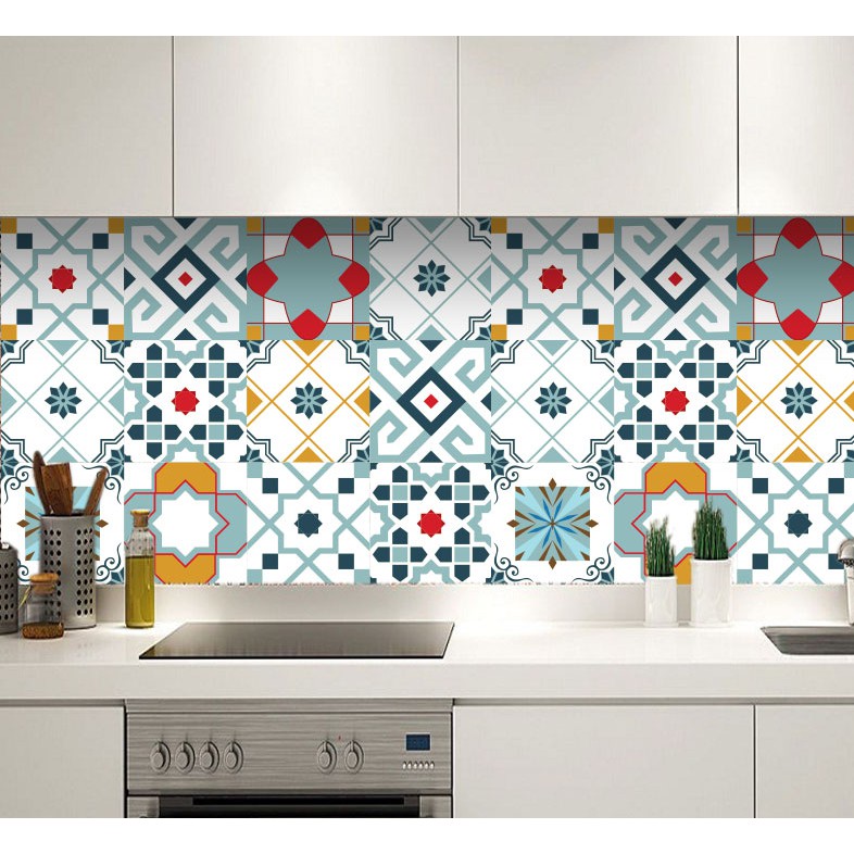15O ô Decal Gạch bông ĐẸP MÊ LY, nhiều mẫu tuỳ chọn, trang trí nhà cửa nội thất văn phòng, kt 15x15 | BigBuy360 - bigbuy360.vn