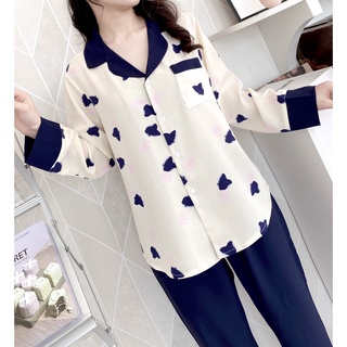 Bộ ngủ lụa dài tay hàng thiết kế cao cấp