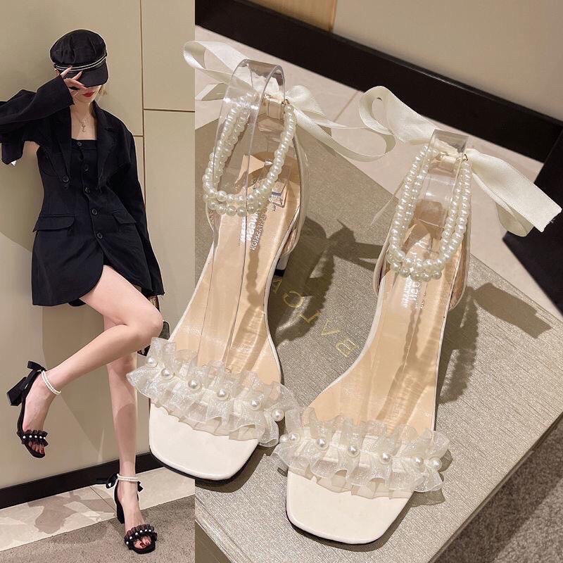 GIÀY SANDAL NỮ QUAI CƯỜM GÓT CAO 7P CHẤT ĐẸP HH34