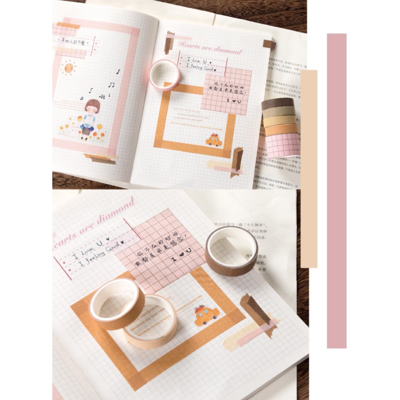 Washi Tape set 10 cuộn SA10-1 trang trí scrapbook, sổ tay planner,...