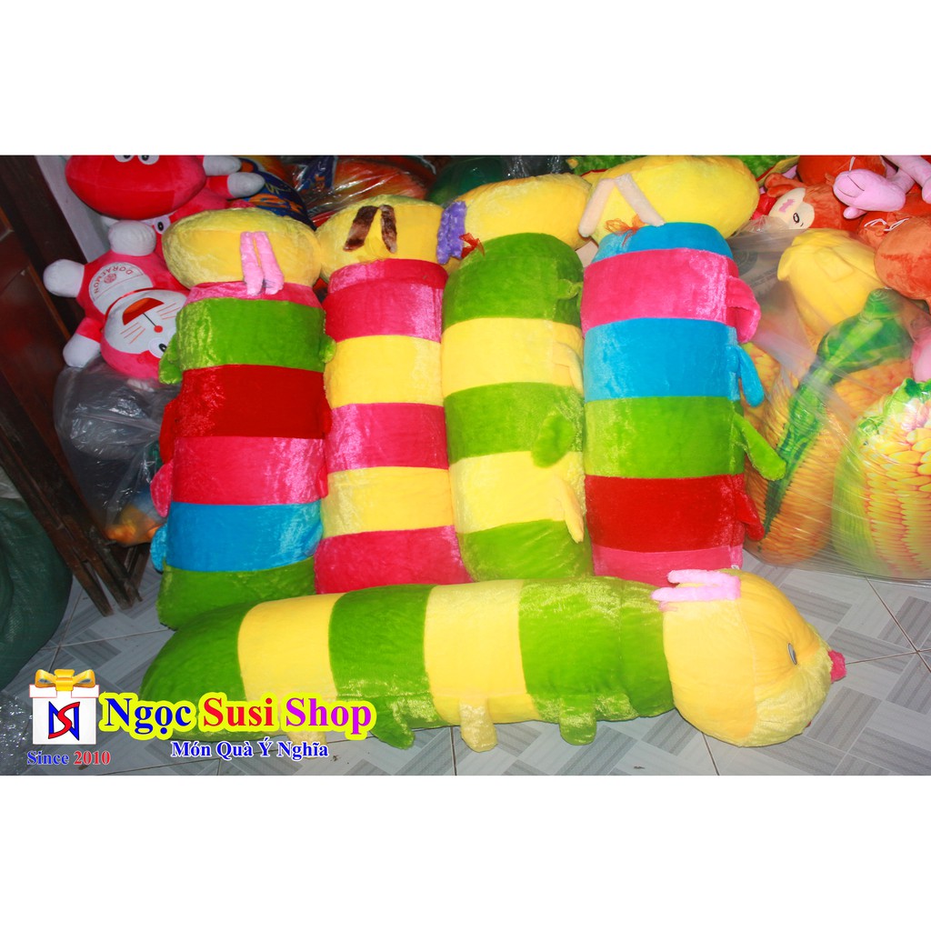 GỐI ÔM CON SÂU NHỒI BÔNG SIZE 90CM DÀI 70CM  ÔM NGỦ - GẤU BÔNG CON SÂU
