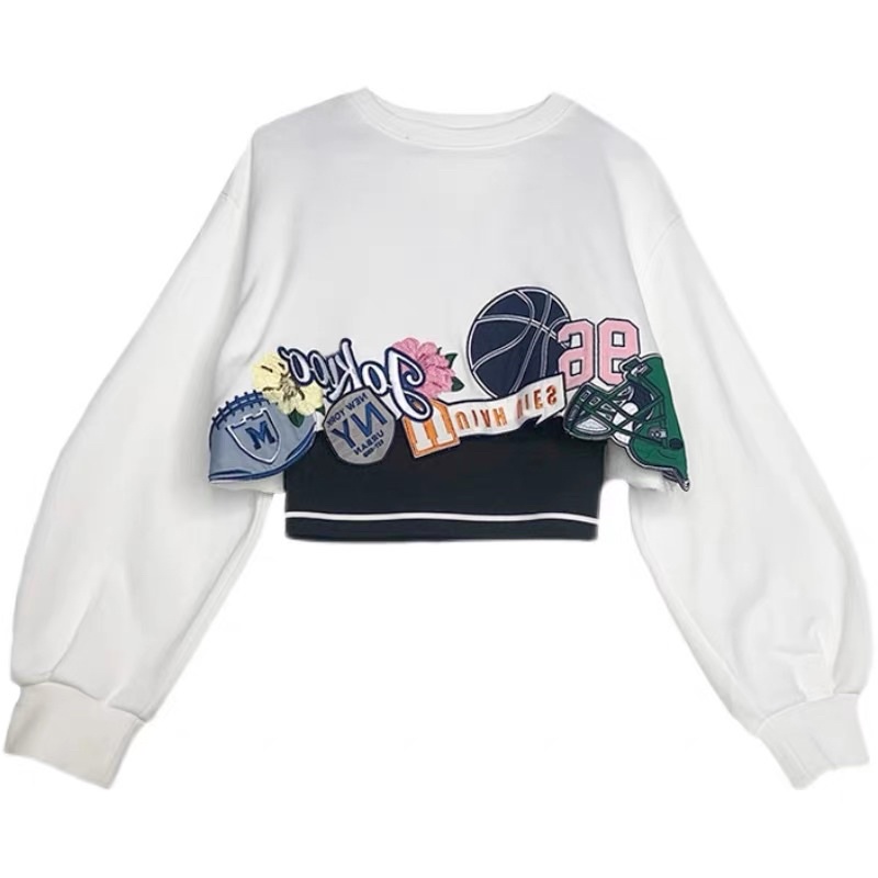 Sweater Croptop Sport dài tay 2 màu