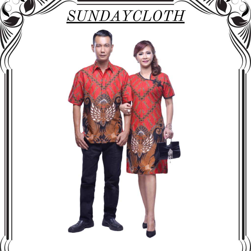 Đồng Phục BATIK Cho Cặp Đôi/Cặp Đôi/Vườn Màu Đỏ Họa Tiết Hoa Huệ Tây