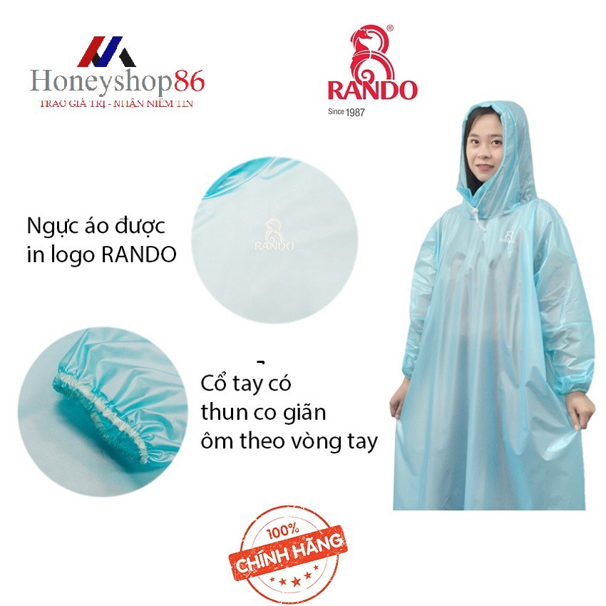 Áo mưa Rando Easy Trum “Trùm cực nhanh, bảo vệ toàn diện” APPC-10 bảo vệ bạn khi di chuyển dưới mưa HONEYSHOP86