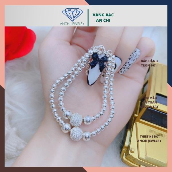 Lắc tay bi bạc cho mẹ và bé, chuẩn bạc ta sáng đẹp không đen xỉn, Anchi Jewelry