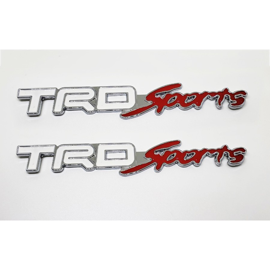 BỘ 2 TEM KIM LOẠI CHỬ TRD SPORT CHO XE OTO
