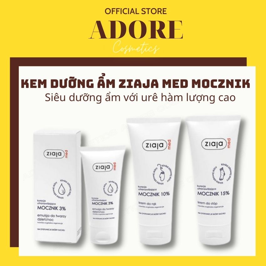 Kem dưỡng ẩm Ziaja Med Mocznik 15% dưỡng ẩm và chăm sóc chuyên dụng cho da chân 100ml