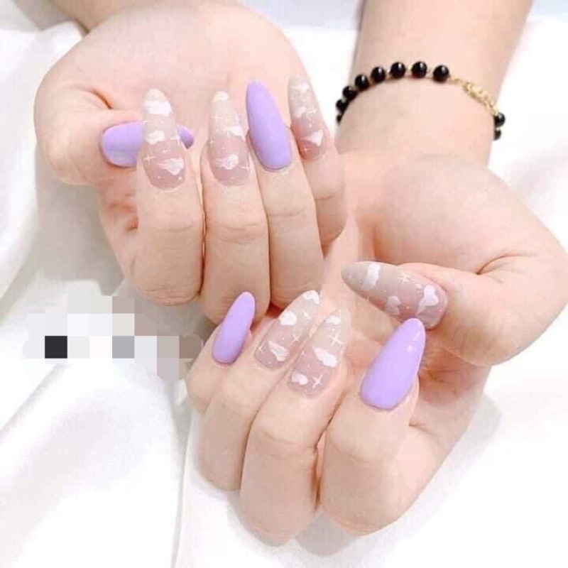 ☔️Nail box, móng up thiết kế , móng up tím mây☔️