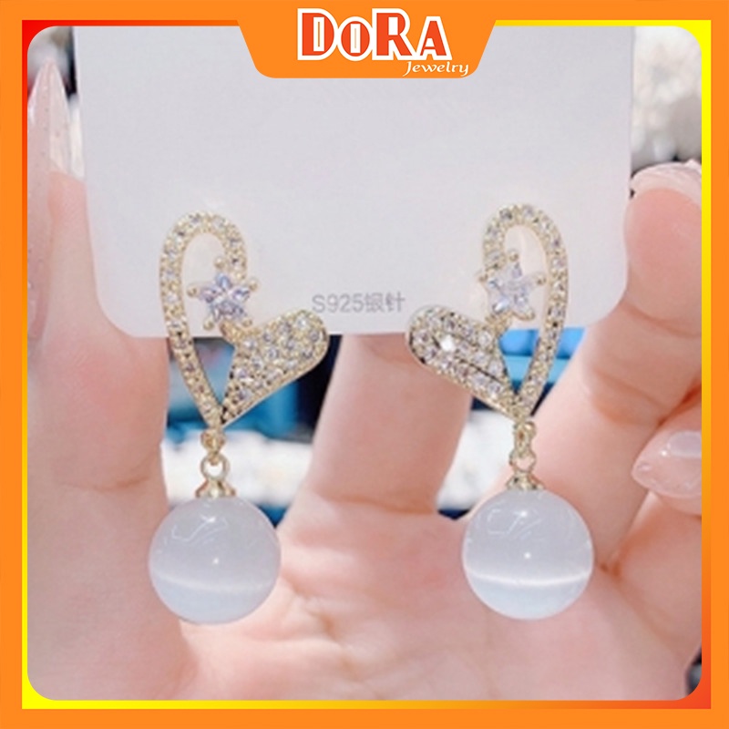 Bông tai kiểu PJ404 trẻ trung kiểu dáng đính đá phong cách sang trọng thích hợp đi đám cưới BSTKL -