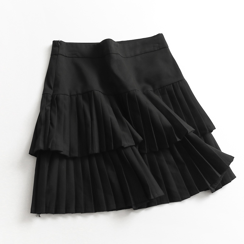 X652 Chân váy xếp ly xuất dư của LEDIN 2 tầng