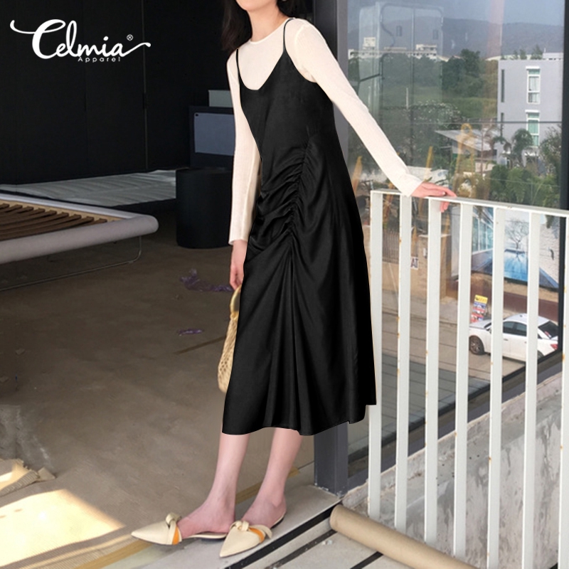 CELMIA Đầm dáng suông cổ chữ V thời trang đơn giản thanh lịch cho nữ | BigBuy360 - bigbuy360.vn