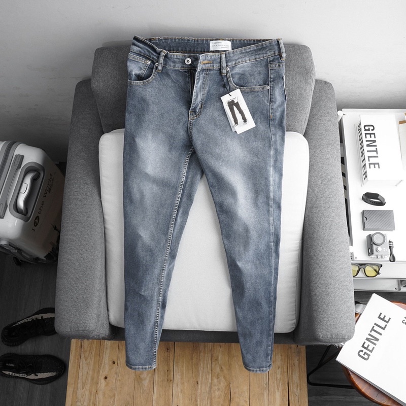 Quần jean nam màu xám bạc co giãn thời trang vnxk cao cấp dáng slimfit | BigBuy360 - bigbuy360.vn