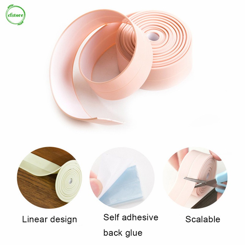 CF Home Kitchen Bathroom Wall Seal Ring Stickers Waterproof Mold Proof Adhesive Tape