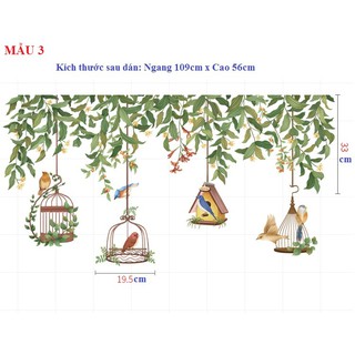 Decal giấy dán tường [MẪU MỚI] Decan Vườn én