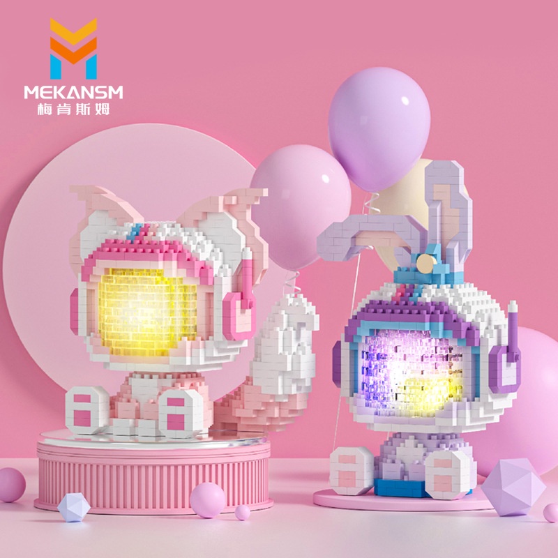 Đồ chơi lắp ráp Phi Hành Gia Spaceman Có Đèn Hapi Toys - Mô Hình 3D Model làm quà tặng dễ thương