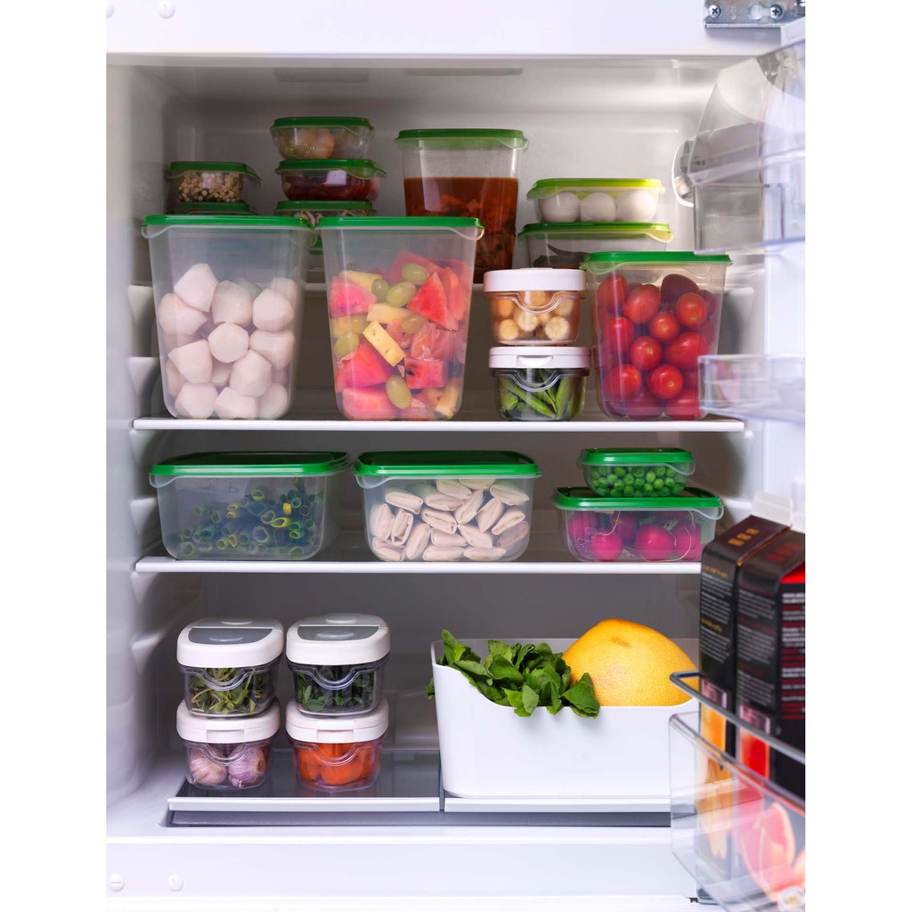 [Bảo vệ thức ăn] Bộ 17 hộp đựng bảo quản thực phẩm đa năng cao cấp Ikea.